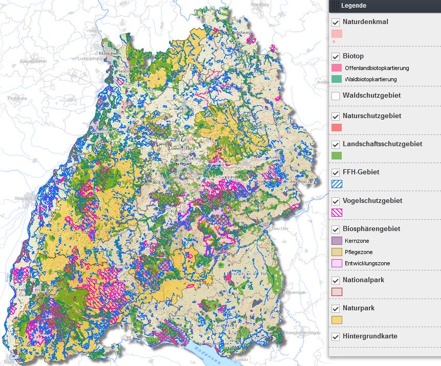 Karte Naturschutzgebiete Deutschland